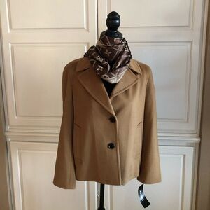 NWT DKNY cashmere wool blend Vicuña classic coat jacket .